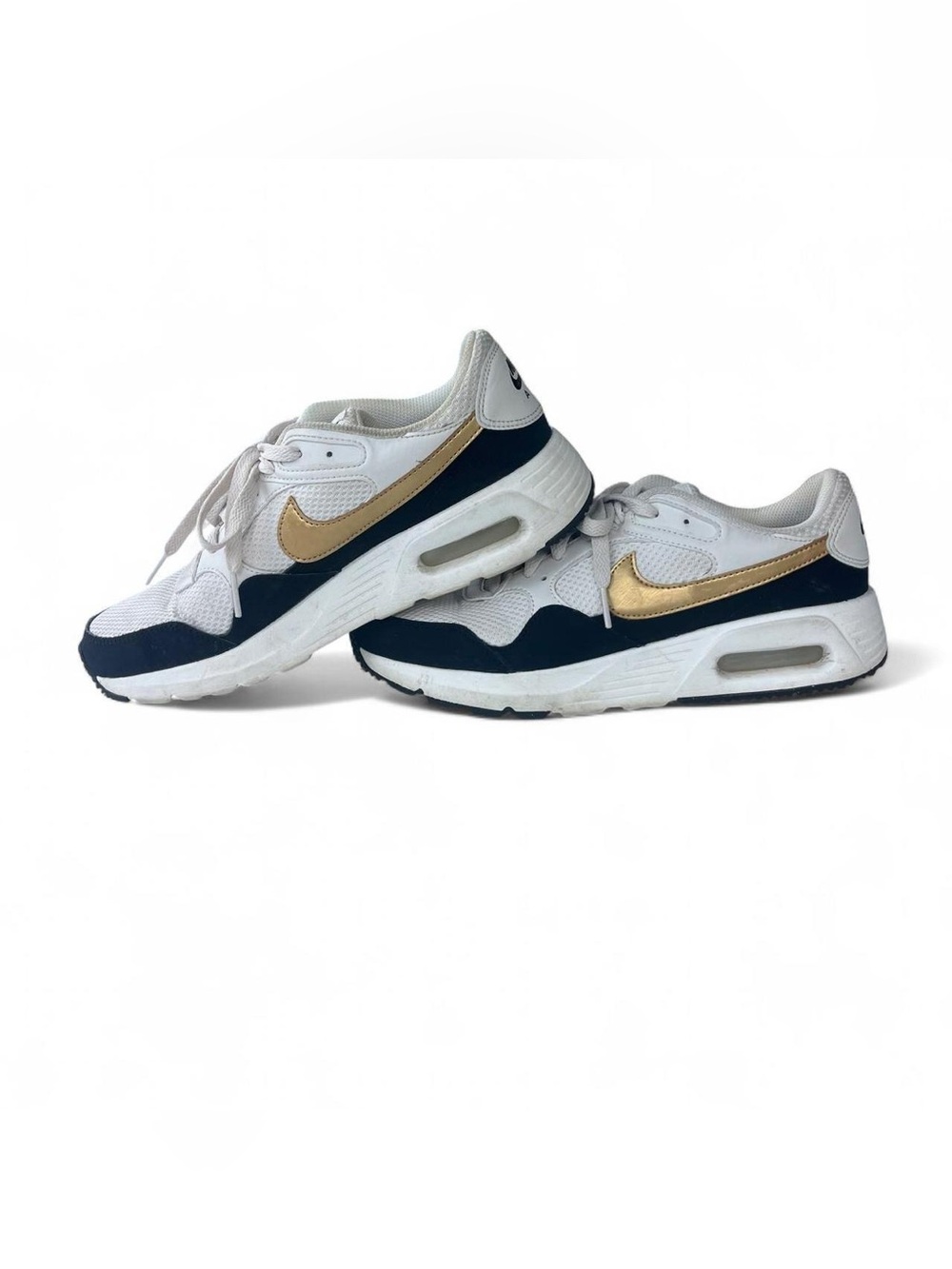 Nike Air Max Sneakers Women’s Size 9 White Black Gold Athletic Shoes - Picture 5 of 8